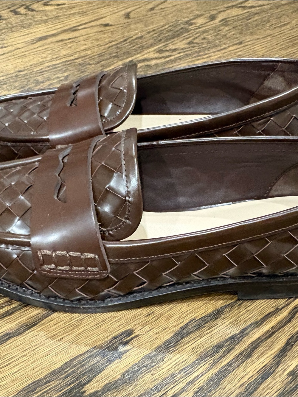 Loeffler Randall Rachel Woven Leather Penny Loafers - Picture 3 of 5